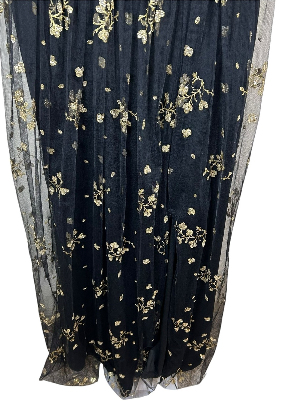 Baltic Born Natalia Embellished Maxi Dress Black Gold Whimsical Evening L - Picture 10 of 12
